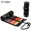 Cute Calligraphy Canvas Roll Pencil Case - 12 Holes Student Pen Bag - 1