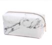 Marble Pattern Pencil Cases - Large Capacity PU Leather Bag (White) - 1
