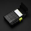Stone Pattern Black PU Leather Cigarette, Lighter & Business Card Case - 3