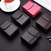 Stone Pattern Black PU Leather Cigarette, Lighter & Business Card Case - 4