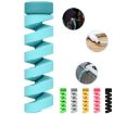 Silicone Data Cable Protective Cover - 4pcs Spiral Style Pink Winder - 7