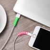 Silicone Data Cable Protective Cover - 4pcs Spiral Style (Green) - 5