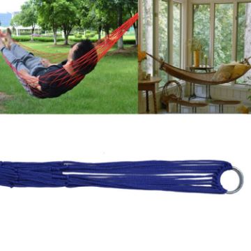 Portable 9 Strand Nylon Mesh Hammock for Camping - Blue - 1
