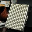 Copper Corrugated Double-Gun Cigarette Case, Holds 20, Silver Finish - 1