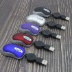 Purple Mini Computer Mouse - Retractable USB, Optical, Ergonomic, 1600 DPI - 5