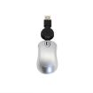 Retractable USB Mini Computer Mouse - 1600 DPI Optical Ergonomic (Silver) - 2