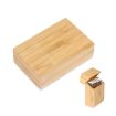 Carbonized Bamboo Creative Wooden Cigarette Case with Magnet Clamshell - 3