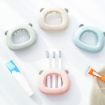 Pink Wall-mounted Bathroom Rack - Suction Cup Toothbrush Holder for Couples - 6