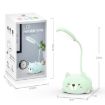 LED Eye Protection Reading Lamp - Cartoon Cat Design, USB Rechargeable (Green) - 6