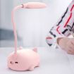 Pink Cartoon Cat LED Reading Lamp - Eye Protection, USB Rechargeable - 5