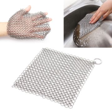Stainless Steel Cast Iron Cleaner Pot Brush, 55inch Kitchen Tool - 1