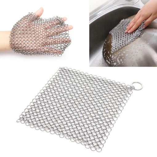 Stainless Steel Cast Iron Cleaner Pot Brush, 55inch Kitchen Tool - 1
