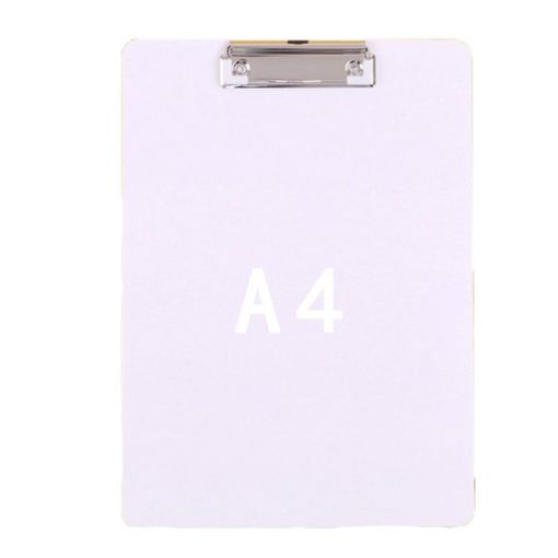 A4 White File Board Folder - Student Writing & Menu Paper Clip Holder - 1