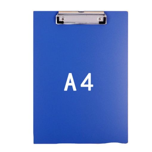A4 Blue File Board Folder - Student Writing & Menu Paper Clip Holder - 1