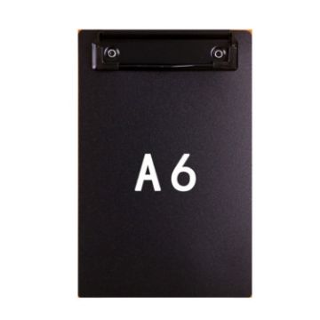 A6 Black File Board Folder - Student Writing & Menu Paper Clip Holder - 1