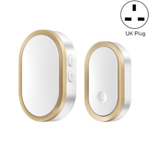 CACAZI A99 Smart Remote Doorbell & Elderly Pager, UK Plug - Golden - 1