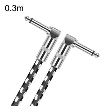 0.3m Guitar Cable 6.35mm TS Elbow Head Oxygen-Free Copper Core 2-Core - 1