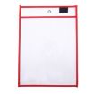 Erasable A4 PVC Transparent Red Document Bag, 21x30cm Dry Erase - 1