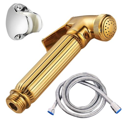 Gold Multifunctional Women Washers Pressure Nozzle Set with Water Stop - 1