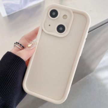 iPhone 14 Shockproof TPU Case White - Frosted Frame & Precise Hole - 1