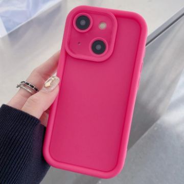 iPhone 14 Shockproof TPU Case Rose Red - Frosted Precise Hole Frame - 1