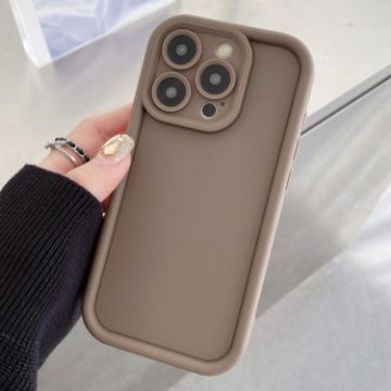 iPhone 13 Pro Max Shockproof TPU Case - Frosted Coffee Frame - 1