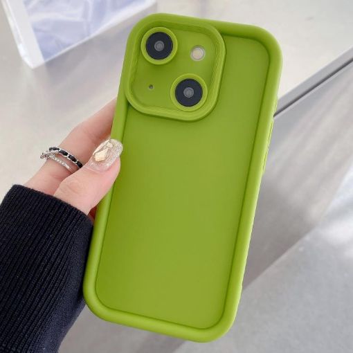 iPhone 13 Shockproof Frosted TPU Case - Fluorescent Green - 1