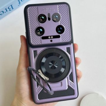 Xiaomi 14 Ultra Purple Armor Case with Rotating Holder & MagSafe - 1
