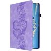iPad Pro 13 2024 Love Hearts Embossed Leather Case - Purple - 2