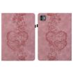 iPad Pro 13 2024 Pink Love Hearts Embossed Leather Tablet Case - 1