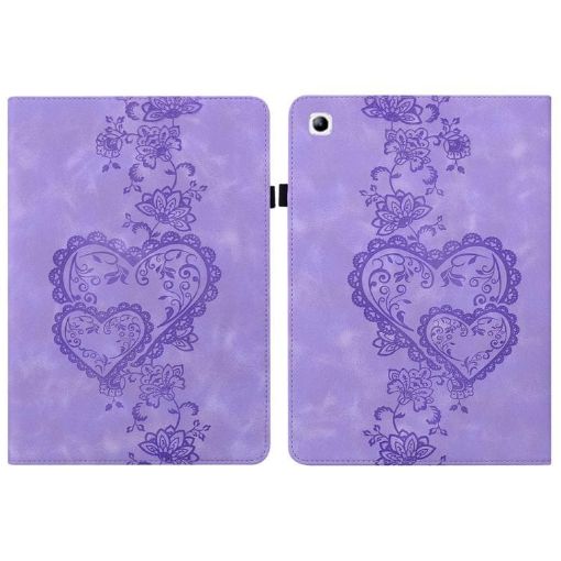 Samsung Galaxy Tab S2 9.7 Purple Love Hearts Leather Tablet Case - 1
