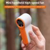 H02 HD Digital Display Mini Handheld Fan - High Speed, Orange - 3