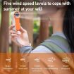 H02 HD Digital Display Mini Handheld Fan - High Speed, Orange - 6