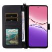 OPPO A5x 5G/4G Leather Phone Case with 6-Card Slots & Wrist Strap (Black) - 4
