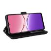 OPPO A5x 5G/4G Leather Phone Case with 6-Card Slots & Wrist Strap (Black) - 6