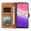 OPPO A5x 5G/4G Leather Phone Case with 6-Card Slots & Wrist Strap Brown - 4