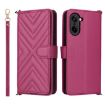 OnePlus Ace 5 Racing 5G Leather Phone Case with 6-Card Slots - Rose Red - 1