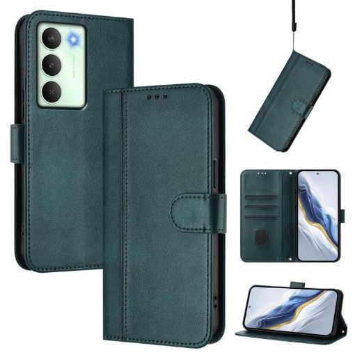 Realme V70/C75 5G Retro Leather Phone Case - Dark Green - 1