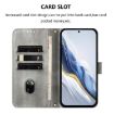 Xiaomi Civi 5 Pro 5G Retro Leather Phone Case, Grey, Line Splicing Buckle - 4
