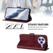 Xiaomi Civi 5 Pro 5G Retro Leather Phone Case, Wine Red, Line Splicing - 3