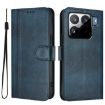 Xiaomi 15S Pro 5G Retro Leather Phone Case - Dark Blue Splicing Buckle - 2