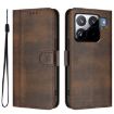 Xiaomi 15S Pro 5G Retro Leather Phone Case Brown - Line Splicing Buckle - 2