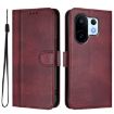 Vivo S30 Pro Mini Retro Leather Phone Case, Wine Red, Line Splicing - 2