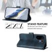 Vivo S30 Retro Leather Phone Case, Dark Blue - Line Splicing Buckle - 3