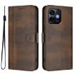 Ulefone Note 16 Pro Retro Leather Phone Case, Brown, Line Splicing Buckle - 2