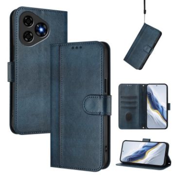 Ulefone Note 19 Retro Leather Phone Case, Dark Blue, Line Splicing Buckle - 1