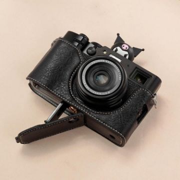 FUJIFILM X100VI Black Buffalo Texture PU Leather Camera Half Case - 1