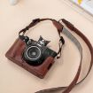 FUJIFILM X100VI Buffalo Texture PU Leather Camera Case with Strap Coffee - 1