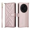 TCL 605/60 SE Pink Leather Phone Case with 6-Card Slots & Wrist Strap - 1