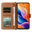 TCL 605/60 SE Leather Phone Case with 6-Card Slots & Wrist Strap - Brown - 4